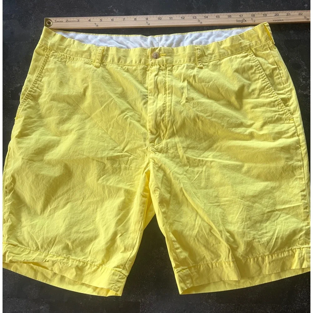 Polo Ralph Lauren Mens Yellow Chino Shorts Cotton Twill Classic Fit Size 42